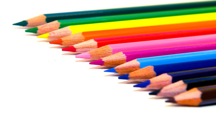 Color pencils isolated on white background