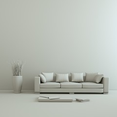 Modell - Sofa mit Vase