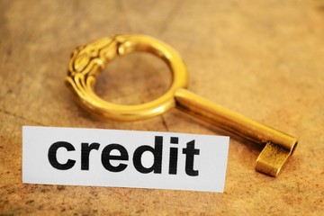 Credit and key concept