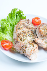 fried meat with vegetables