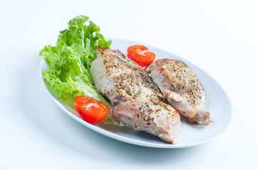 fried meat with vegetables