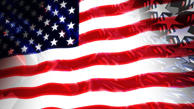 Stars & Stripes USA Flag 3D (Loop)