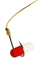 pill on fishing hook