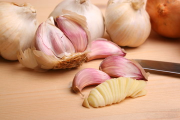 Geschnittener Knoblauch