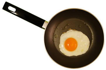 Fried egg isolated on white - clipping path included