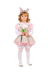 Girl with flowers in hands