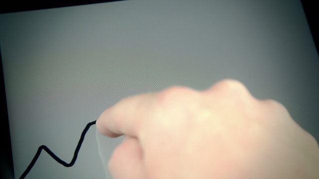 Touchscreen Drawing Line Graph on Tablet