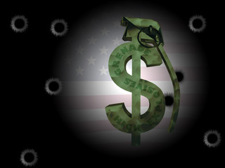Obraz premium USA Dollar Grenade Abstract