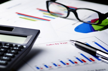 calculator and business chart