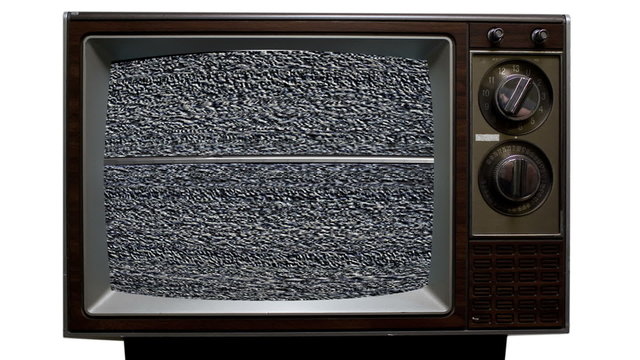 Retro Television with Static, Noise and Interference
