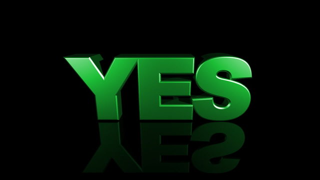 Falling 'YES' from Sky 3D Drop