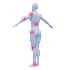 Silhouette junger Frau mit Gelenkschmerzen