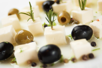 Cheese and olive salad