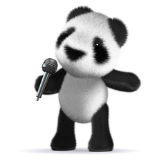 3d Panda bear loves to sing to his friends © Steve Young