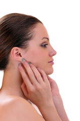 Portrait of a beautiful girl close up