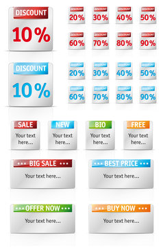 Set of discount/sale icons - vector file