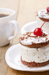 Cake and coffee cup