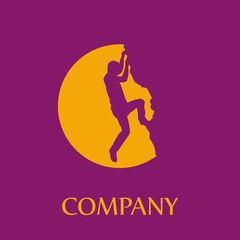 Logo rock climber, successful concept # Vector