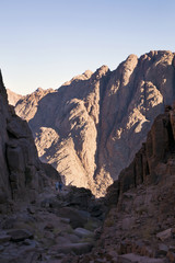 Pilgrims in Sinai Mountains near to St Catherine's Monastery