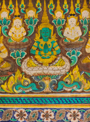 Ancient Thai painting on wall in temple