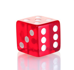 Red dice isolated on white