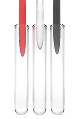 testtubes with liquids in egyptian national colors