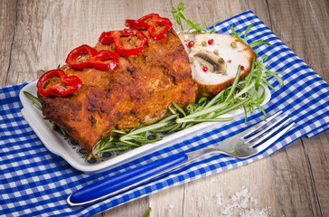 fleisch rouladen mit paprika