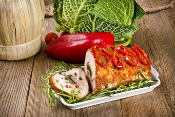 fleisch rouladen mit paprika