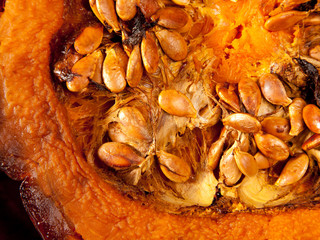 cutted half pumpkin roasted pumpkin