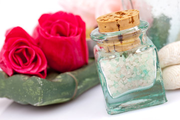bath salt and two roses