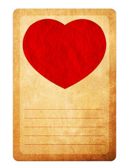 Heart in book paper valentine background.Vintage style