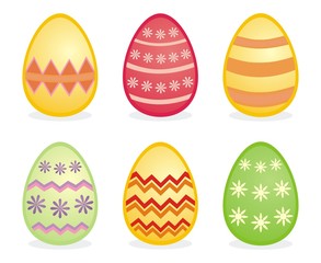 Vector traditional colorful easter eggs icons isolated