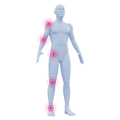 Mann Silhouette mit Gelenkschmerzen