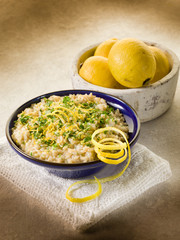 risotto with lemon and parsley, healthy food © Marco Mayer