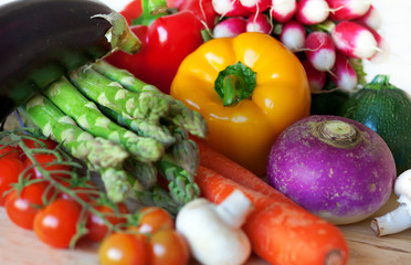Fresh vegetables ready for cooking