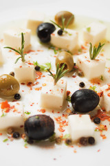 Cheese and olives salad