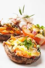 Stuffed mushroom and tomato