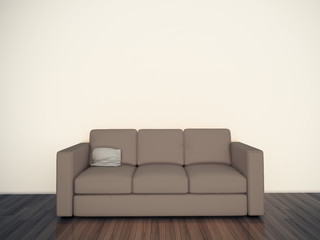 minimal blank interior couch