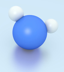 3D rendering of water H2O molecule