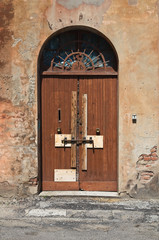 Wooden door.
