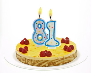 cake with number candles
