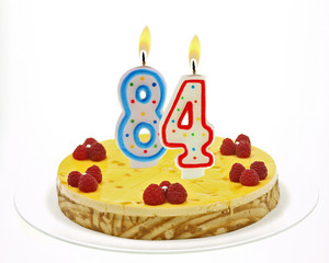 cake with number candles