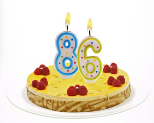 cake with number candles