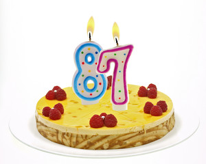cake with number candles