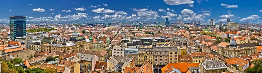 Deurstickers Zagreb lower town colorful panoramic view © xbrchx