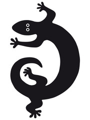 Schwarzer Vektor-Gecko