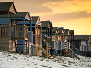 Beach Huts at Dusk