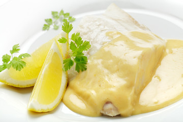 Seelachsfilet mt Senfsoße