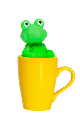 Coffee cup with green frog