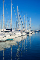 Blue Denia marina port in Alicante Spain